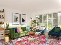 Flower in the living room interior photo
