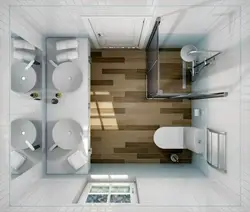 Bathroom design with a bathtub in a modern style 5 sq m