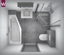 Bathroom Design With A Bathtub In A Modern Style 5 Sq M