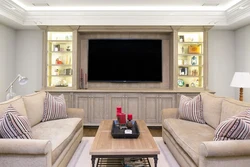 TV wall design in the living room