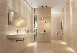 Porcelain tiles in the bathroom interior photo