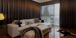 Interior design curtains for the living room in a modern style
