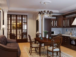 Classic style living room kitchen design