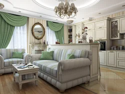 Classic style living room kitchen design