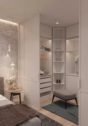 Design of wardrobes for a bedroom in an apartment photo