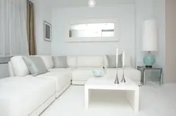 Modern living room design in white colors