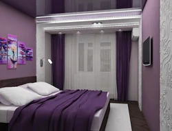 Bedroom in lilac tones photo