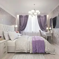 Bedroom in lilac tones photo