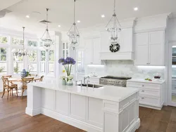 Kitchen interior in white colors
