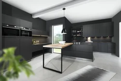 Modern black kitchen design