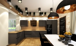 Modern black kitchen design