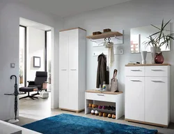 Hallway with white furniture design photo