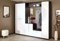 Hallway with white furniture design photo