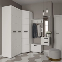 Hallway with white furniture design photo