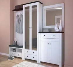 Hallway with white furniture design photo