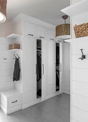 Hallway with white furniture design photo