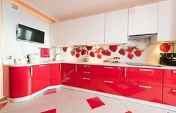 Color combination in the kitchen interior red color