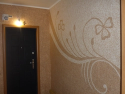 Liquid wallpaper for walls in the hallway photo