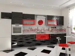 Кухни черно красные фото стены