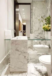 Bathroom design in marble tones