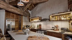 Акс Chalet ошхона дар сабки хонаи кишвар