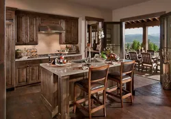 Kitchen chalet photo in the style of a country house
