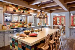 Акс Chalet ошхона дар сабки хонаи кишвар