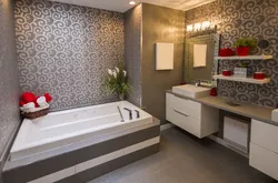 Wallpaper bath design photo