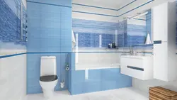 Blue and white bathroom design