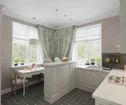 Kitchen with two windows interior design