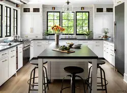 Kitchen with two windows interior design