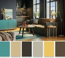 Graphite color combination in the kitchen interior