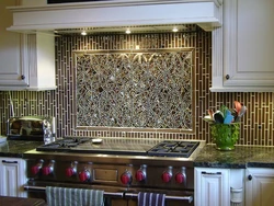 Mosaic as an apron in the kitchen photo