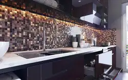 Mosaic as an apron in the kitchen photo