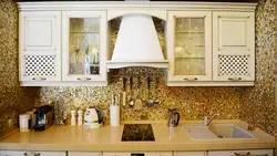 Mosaic as an apron in the kitchen photo