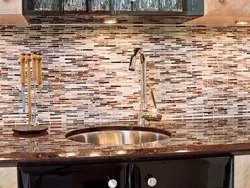 Mosaic as an apron in the kitchen photo