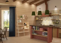 Kitchen living room country house photo