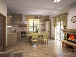 Kitchen Living Room Country House Photo