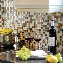 Mosaic as an apron in the kitchen photo