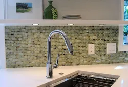 Mosaic as an apron in the kitchen photo