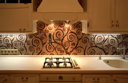 Mosaic as an apron in the kitchen photo