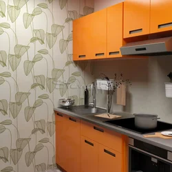 Color combination with orange in the kitchen interior photo