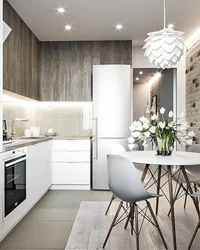 Kitchen design 8 meters photo in modern style