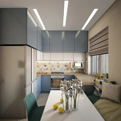 Kitchen design 8 meters photo in modern style