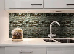 Mosaic as an apron in the kitchen photo