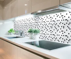 Mosaic as an apron in the kitchen photo