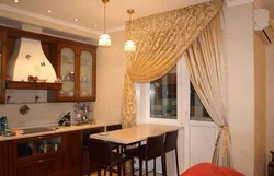 Curtains for the kitchen with a balcony door and window modern design