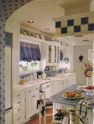 Bir mənzildə Provence mətbəxinin dizaynı, real fotoşəkillər