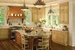 Provence kitchen design in an apartment, real photos