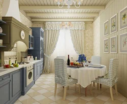Provence kitchen design in an apartment, real photos